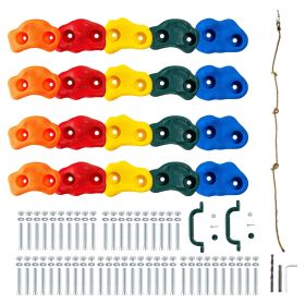 VEVOR 25 Rock Climbing Holds Climbing Rocks with Knotted Rope Handles Hardware
