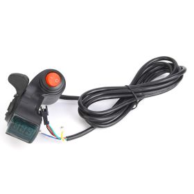Electric Bike Thumb Throttle LCD Display Digital Battery Voltage Power Switch for Electric Vehicle (Option: as picture)