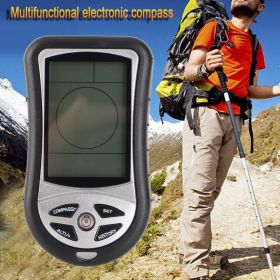 Black Multi Function Digital Altimeter Barometer Compass Weather Forecast For Outdoor Hiking (Option: as picture)
