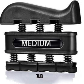 1pc Finger Trainer; Hand Grip Rehabilitation Exercise; Portable Finger Strength Training Equipment For Guitar Practice Rock Climbing Training And Phys (Color: Black)