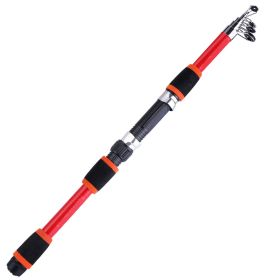Sougayilang Travel Telescopic Fishing Rod Glass Fiber Fishing Pole (Color: orange)